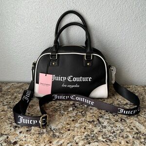 SOLD— Juicy Couture Black and White Satchel NWT